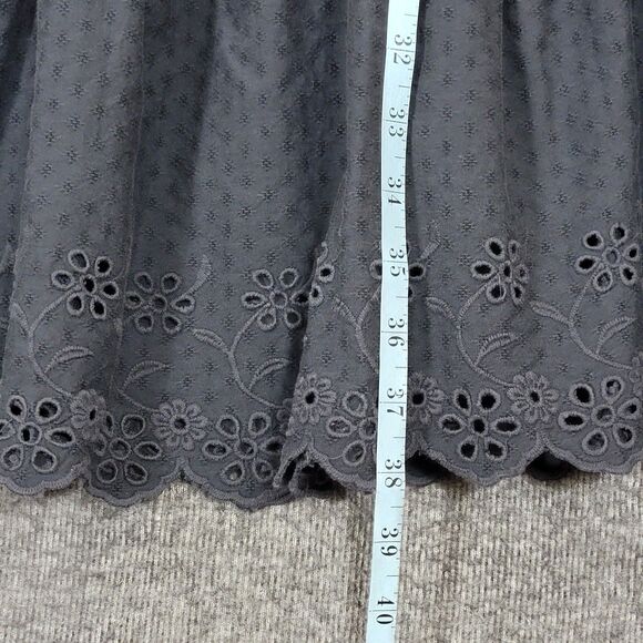 Universal Thread Dress Womens Large Black Eyelet Flared 3/4 Sleeve Knee Length - Picture 4 of 12